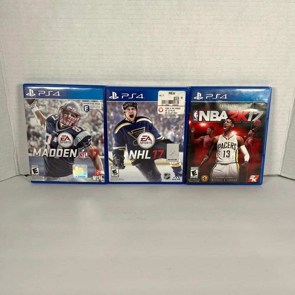 PS4 Sports Bundle Madden NFL 17 NHL 17‎ NBA 2K17 PlayStation 4 Games Lot